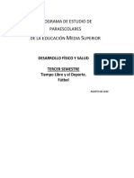 PROGRAMAS TERCER Y CUARTO - PARAESCOLARES - Desarrollo Físico y Salud - Desarrollo Físico y Salu V Semestre FUTBOL