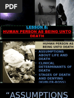 Lesson 8:: Human Person As Being Unto Death