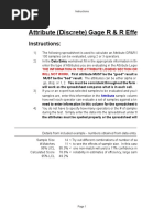 Attribute (Discrete) Gage R & R Effectiveness: Instructions