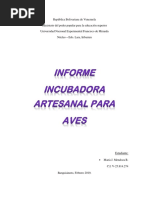 Informe de Incubadora para Aves