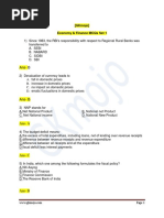 Economic & Finance MCQs 1