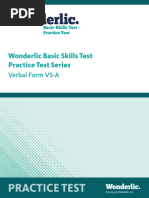 Wonderlic Basic Skills Test Practice Test Series