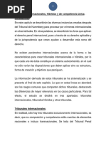 Tribunales Internacionales, Híbridos y de Competencia Única