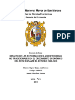 Impacto de Las Exportaciones Agropecuarias No Tradicionales en El Crecimiento Económico Del Perú Durante El Periodo 2008-2018