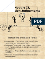 Module II, Delegation Judgements