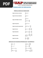 Derivadas Formulario y Ejercicios