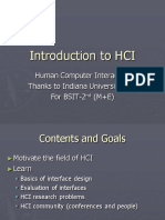 Introduction To HCI: Human Computer Interaction Thanks To Indiana University USA For BSIT-2 (M+E)