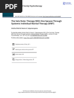 The Solo Note Therapy With One Spouse Through Systemic Individual Marital Therapy SIMT