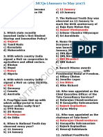 Current Affairs General Knowledge Questions and Answers From January To May 2017 (WWW - Qmaths.in)