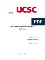 Muestra de Desempeño Docente 6 Reflection: Astrid Guerra Azócar