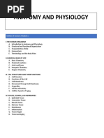 Anatomy and Physiology: Outline of Lecture: Module 1