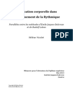 L'éducation Corporelle Dans L'enseignement de La Rythmique