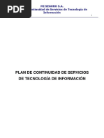 Plan de Continuidad de Servicios de TI