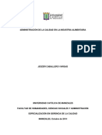 Administración de La Calidad en La Industria Alimentaria