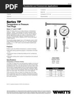 Series TP Temperature or Pressure Test Plugs Specification Sheet