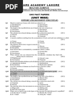 Homeostasis Support and Movement UHS PAST PAPERS