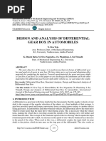 Design and Analysis of Differential Gear Box in Automobiles