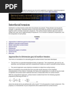 Tension Interfacial