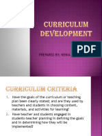 Curriculum Criteria