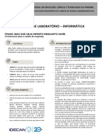 Técnico de Laboratório - Informática: Instituto Federal de Educação, Ciência E Tecnologia Da Paraíba