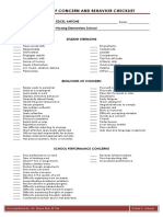 Behavior Checklist - Anecdotal Record