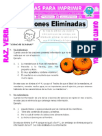 Oraciones Eliminadas Ejercicios para Quinto de Primaria