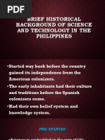 Brief Historical Background of Science and Technology in