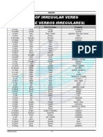 List of Irregular Verbs (Lista de Verbos Irregulares) : Infinitivo Past Past Participle Tradução