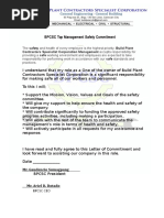 Safety Commitment Letter