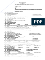 Reading and Writing Skills (Final Term Exam) Sy 2018-2019 I. MULTIPLE CHOICES: Choose The Letter of Your Answer