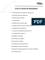 Secciones de La Ficha de Seguridad