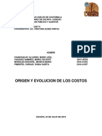 Origen y Evolucion de Los Costos