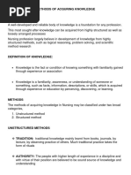 Methods of Aquring Knowledge