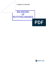 Mechanical Engineering Dynamics of Machines Balancing of Rotating Masses Notes