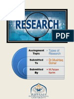 Types of Research: - DR - Mushtaq Gohar