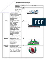 Especificaciones Tecnicas de Uniformes Deporte