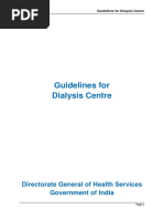 Guidelines For Dialysis Centre: Directorate General of Health Services Government of India