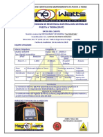 Certificado de Medicion de Resistencia Eléctrica Del Sistema de Puesta A Tierra