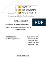 Third Assignment: Course Title: Business Enviorment Topic:-Pestle and Swot Analysis of Paper Industry