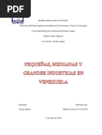 Pequeñas, Medianas y Grandes Industrias en Venezuela