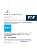 KVPY Examination Details