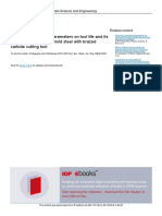 Effects of Machining Parameters On Tool Life and Its Optimization in Turning Mild Steel With Brazed Carbide Cutting Tool