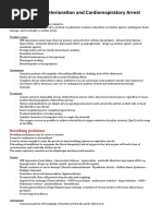 Causes of Cardiorespiratory Arrest