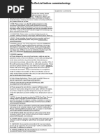 Checklist Before Commissioning-Chart