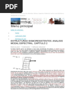 Menú Principal: Estructuras Sismoresistentes. Analisis Modal Espectral. Capítulo 2