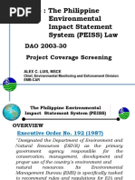 PD 1586: The Philippine Environmental Impact Statement System (PEISS) Law