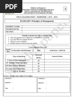 Model Final Exam - Principles of Management