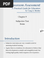 Classroom Assessment: A Practical Guide For Educators