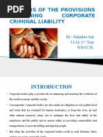 Corporate Criminal Liability