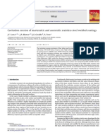 Cavitation Erosion of Martensitic and Austenitic Stainless Steel Welded Coatings